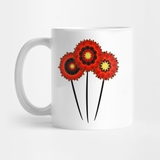 Poppies in red, yellow, black, modern design Mug